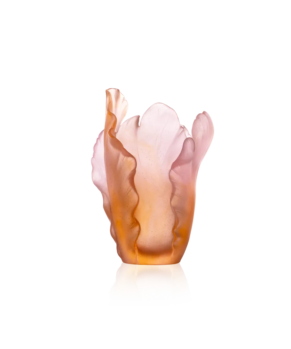 daum-tulipe-vase-petit-mod-le-ambre-rose-125-ex image 1