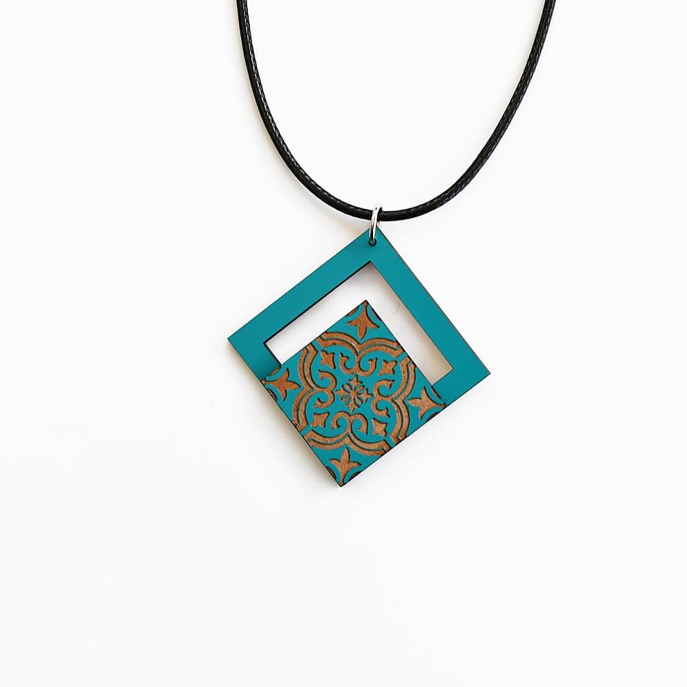 luisa-paix-o-azulejo-collier-coton-bois-turquoise image 2