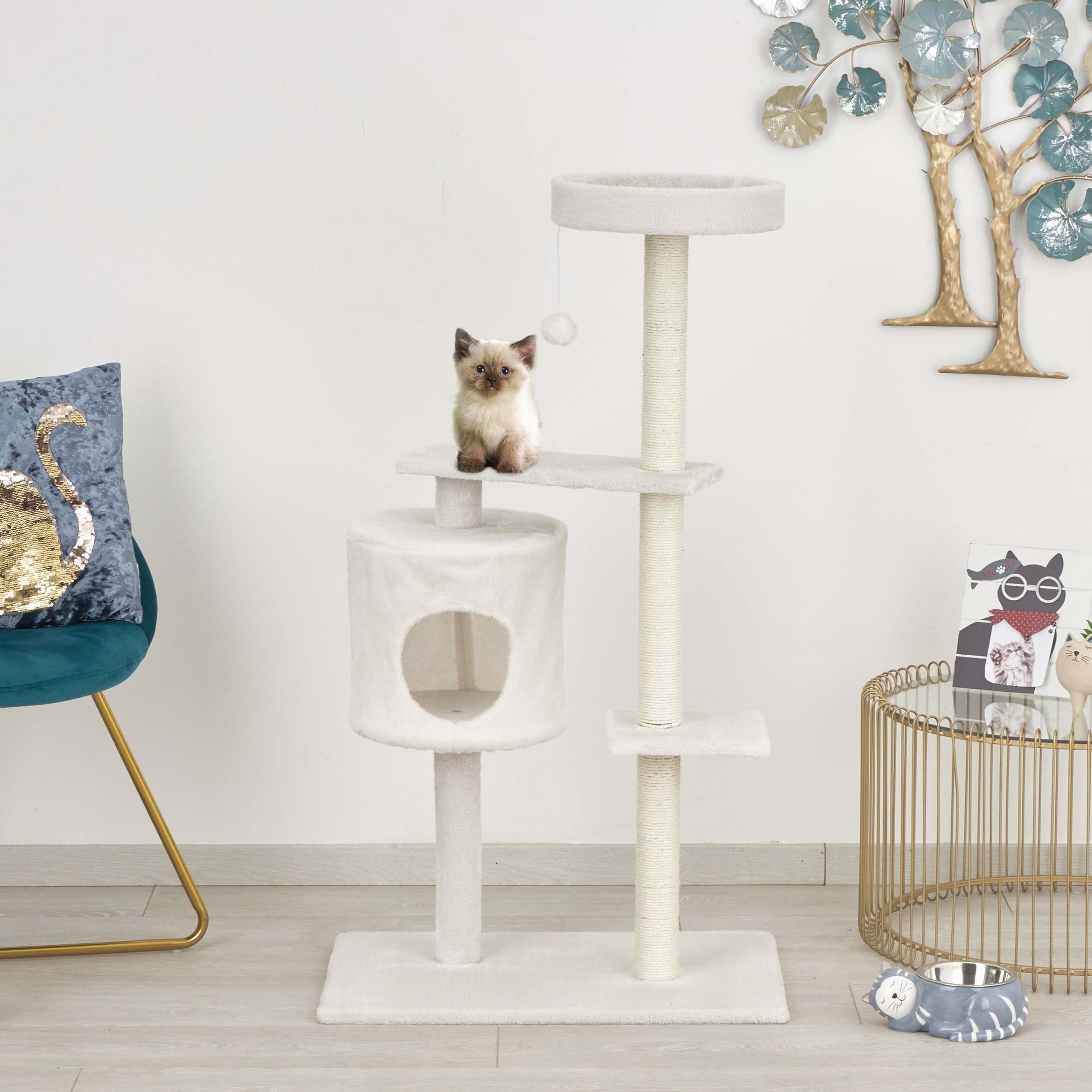 baroni-home-arbre-chat-cr-me-2-tages-niche-122-cm image 6