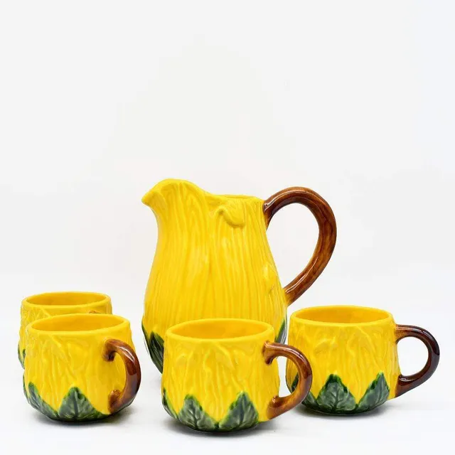 luisa-paix-o-vaisselle-portugaise-service-limonade-c-ramique-tournesol-5-pi-ces image 1