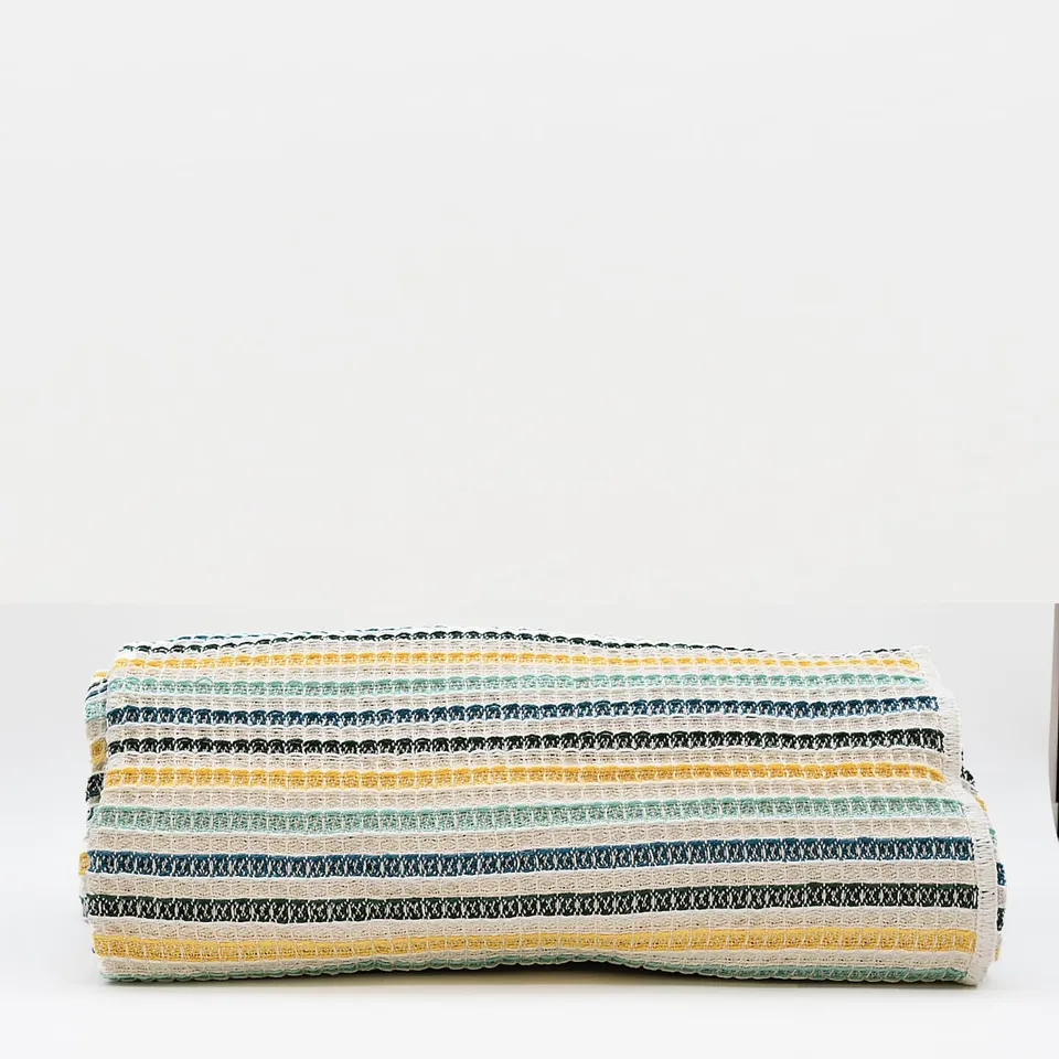 luisa-paix-o-plaid-couvre-lit-coton-turquoise-240x200cm image 1