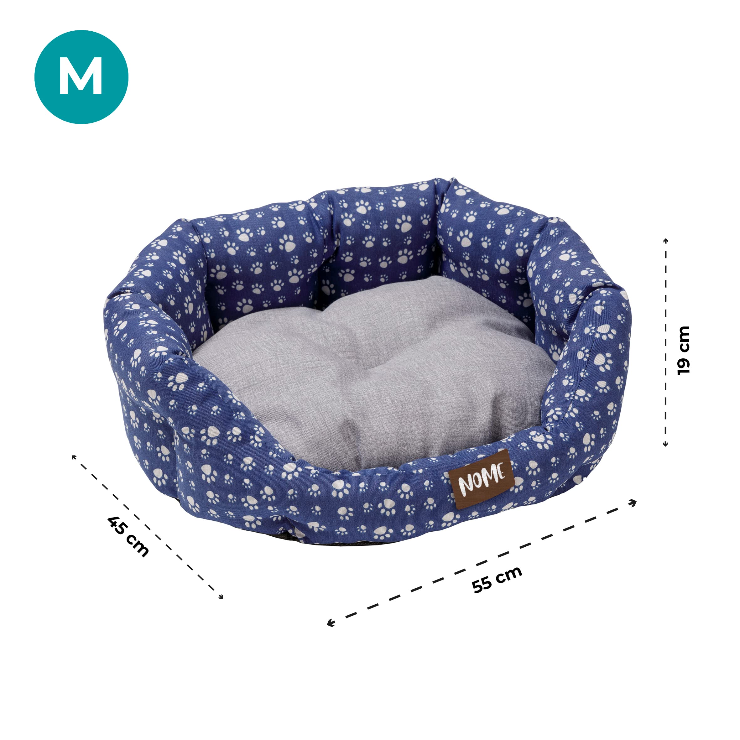 baroni-home-pet-panier-chien-chat-gris-pattes-50x65-cm-l image 4