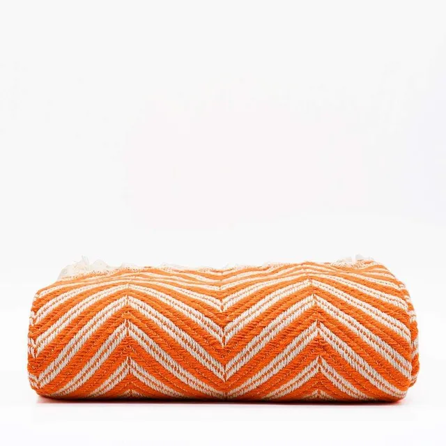 luisa-paix-o-espiga-plaid-coton-orange-200x135-cm image 1