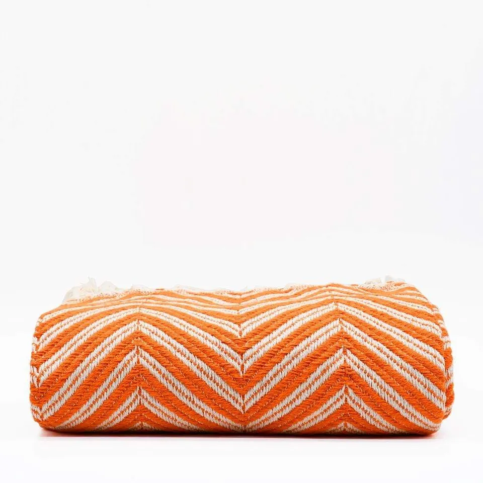 luisa-paix-o-espiga-plaid-coton-orange-200x135-cm image 1