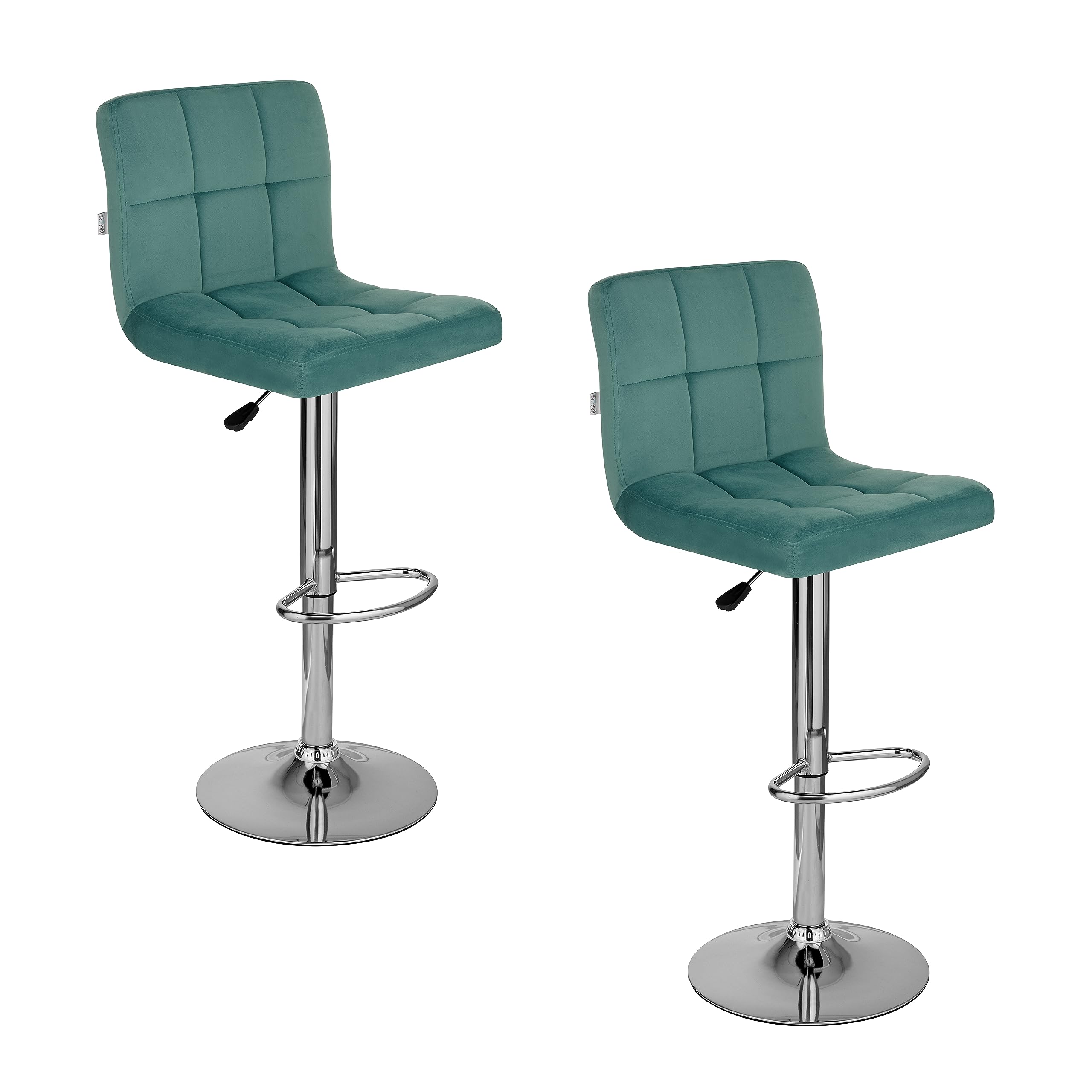 baroni-sedie-tabouret-bar-velours-p-trole-r-glable-lot-2 image 1