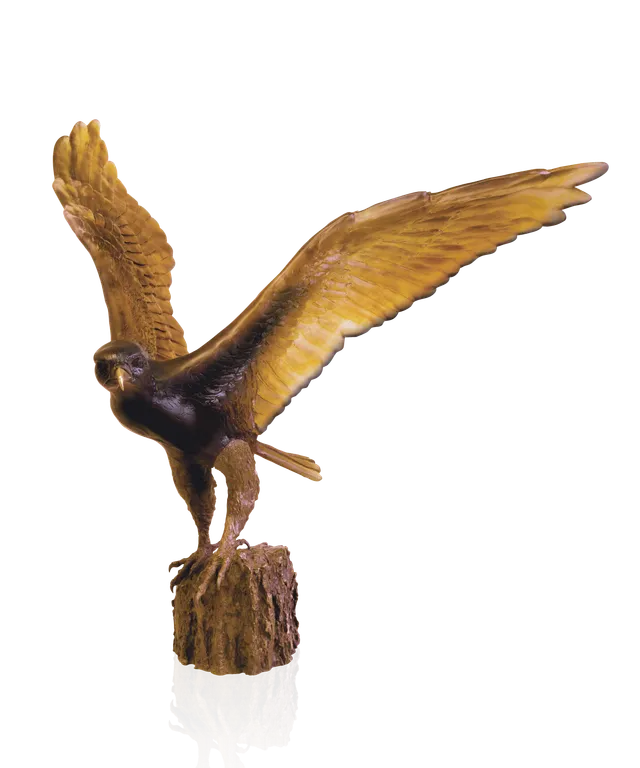 daum-univers-animalier-envol-du-faucon-sculpture-ambre-75-ex image 1