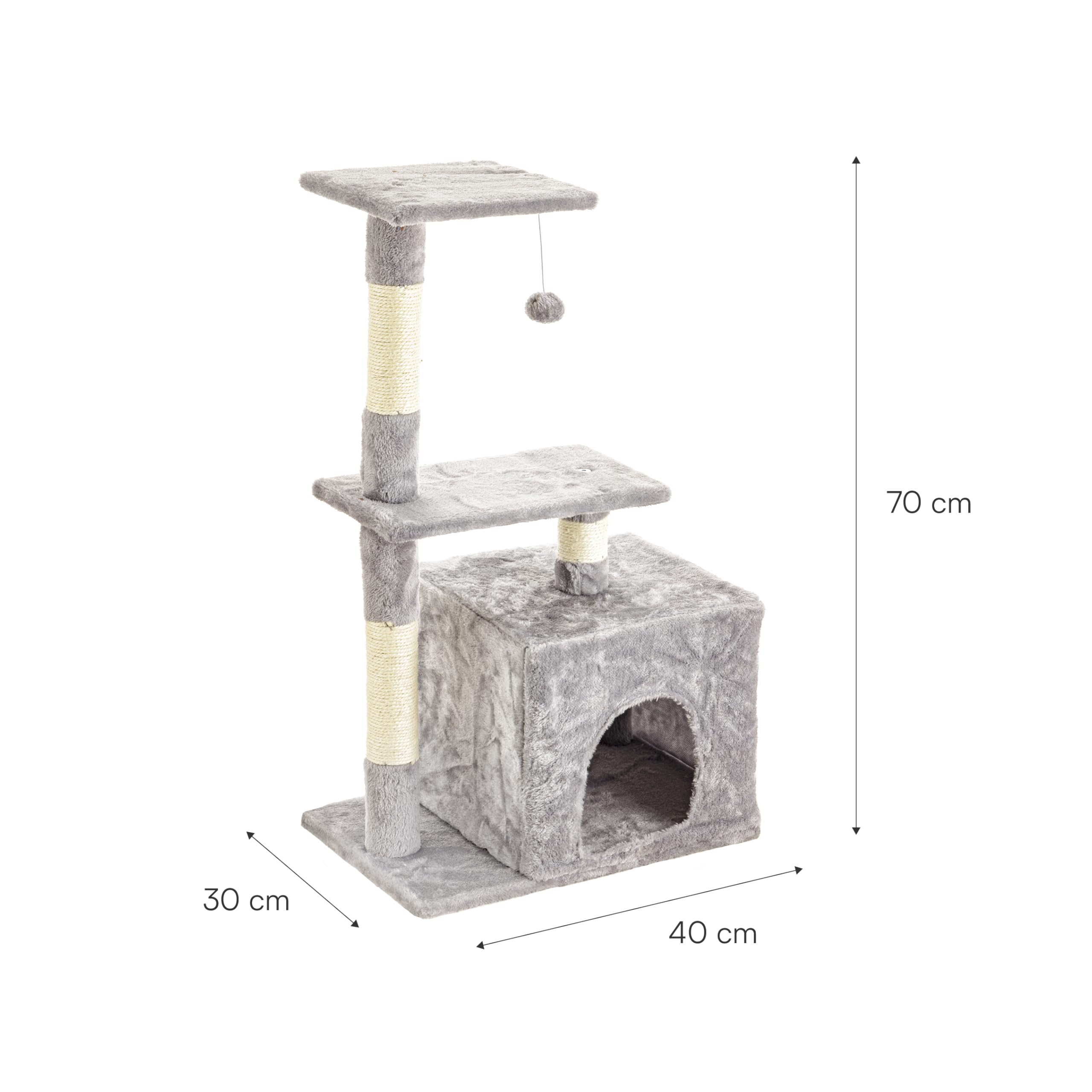 baroni-home-arbre-chat-gris-45x30x78-cm image 2
