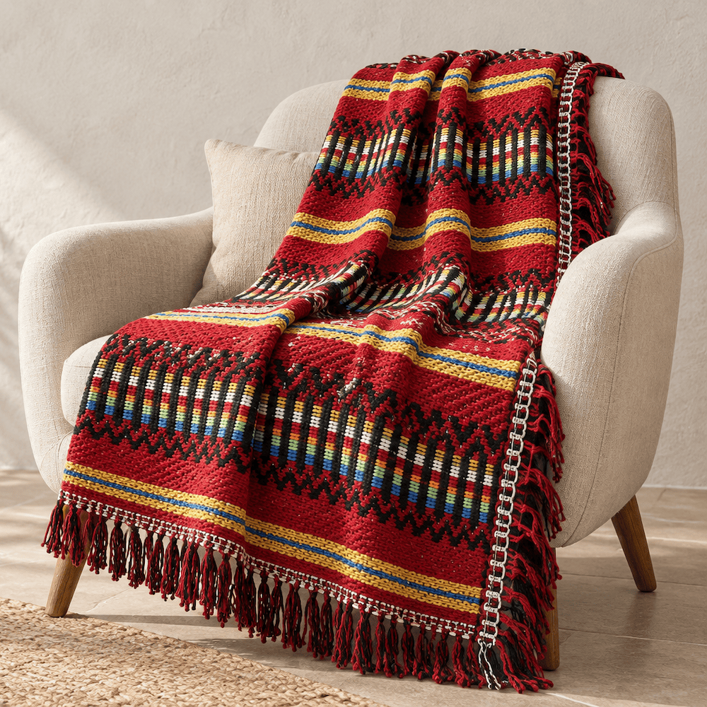luisa-paix-o-manta-mira-de-aire-plaid-coton-210x140-bordeaux image 2