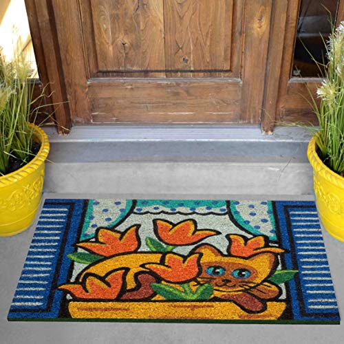 baroni-home-paillasson-chats-siamois-tulipes-60x40-cm image 7