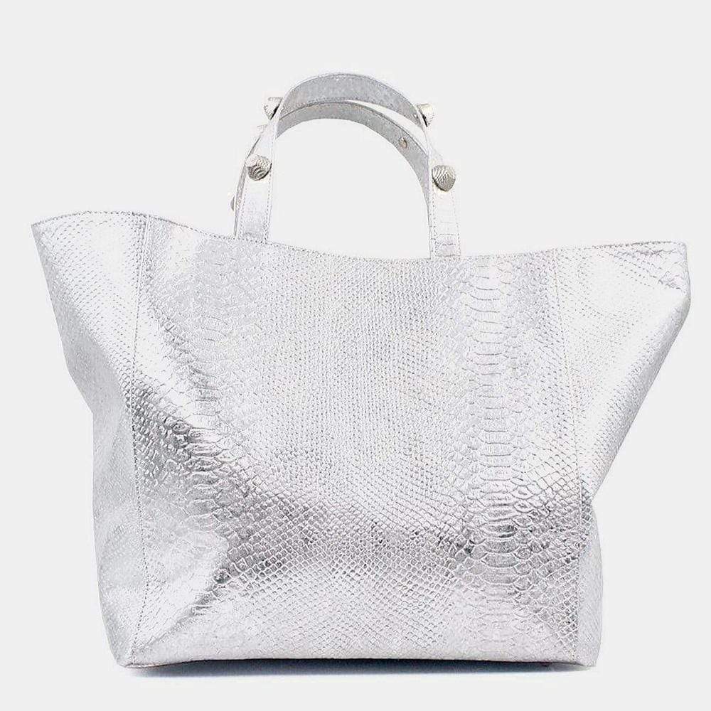 luisa-paix-o-cabas-li-ge-gaufr-argent-xxl-52-cm image 1