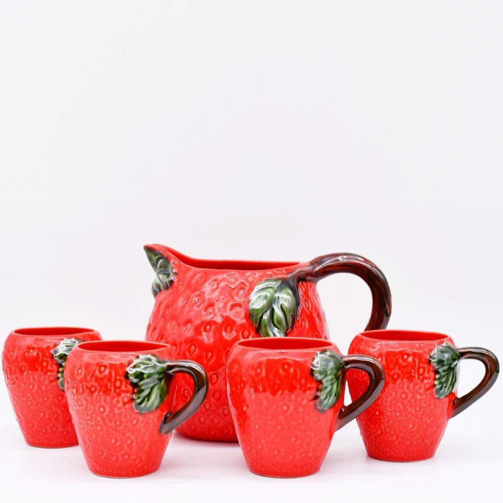 luisa-paix-o-vaisselle-portugaise-service-limonade-c-ramique-fraise-5-pi-ces image 1