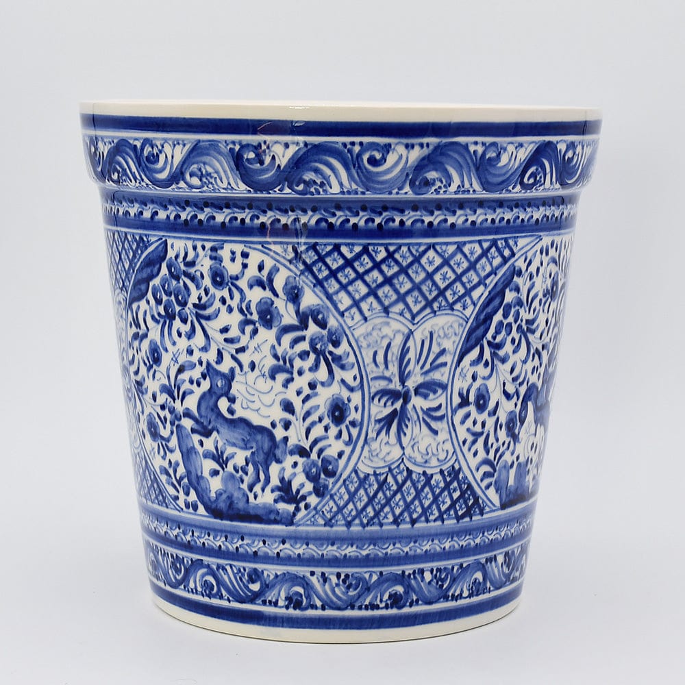 luisa-paix-o-coimbra-cache-pot-c-ramique-bleu-31-cm-pi-ce-unique image 1