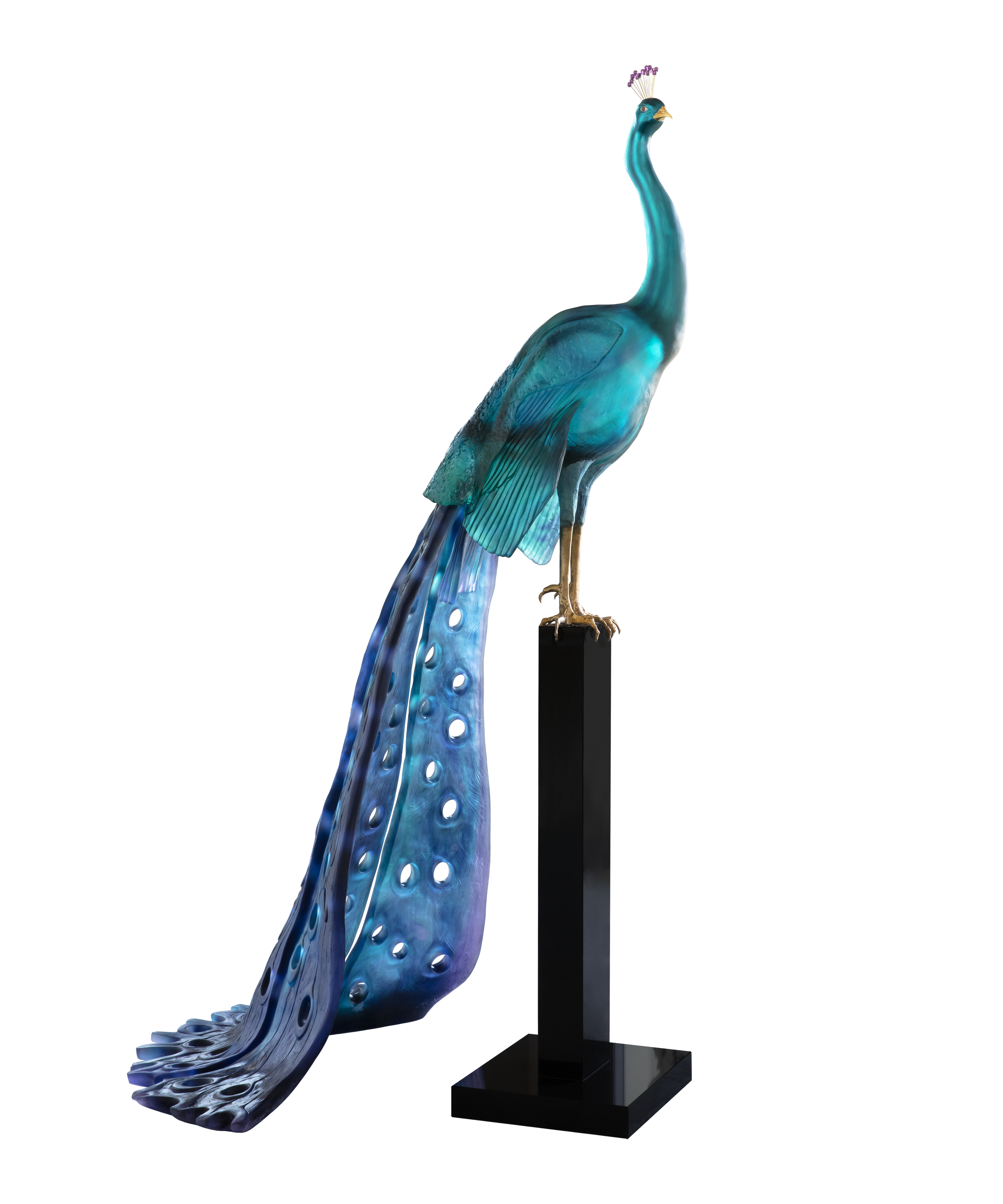 daum-univers-animalier-paon-tropical-sculpture-8-ex-van-der-knoop image 1