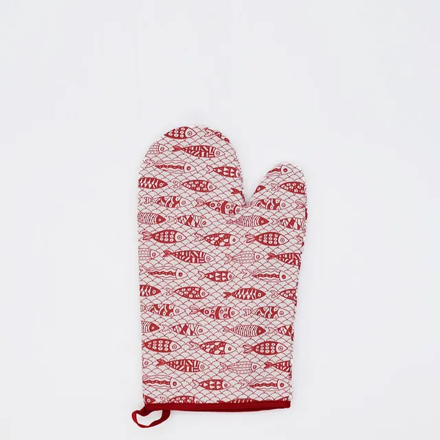 luisa-paix-o-sardinhas-gant-de-cuisine-coton-rouge-16x28-cm image 1