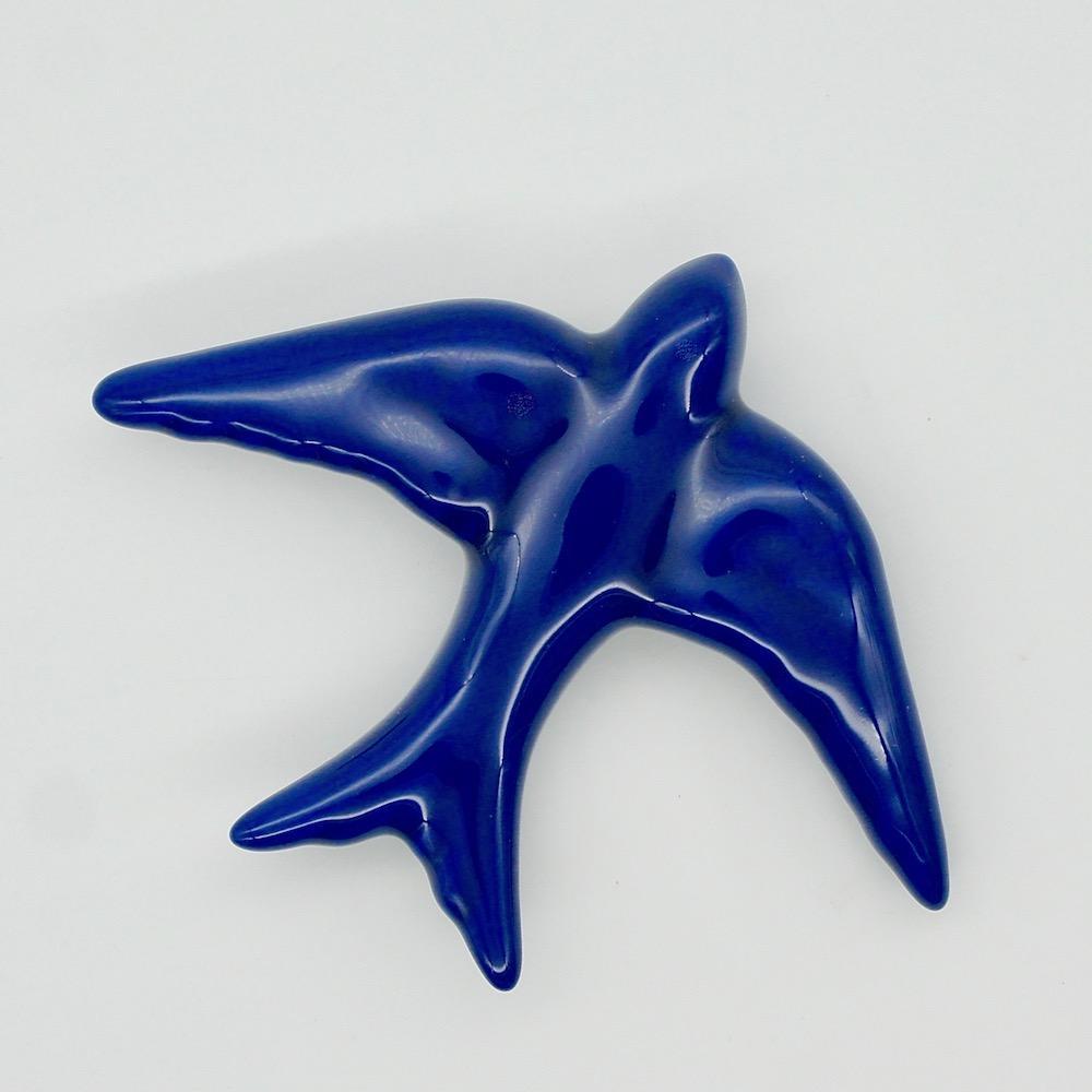 luisa-paix-o-hirondelle-c-ramique-bleu-cobalt-11-cm-murale image 2