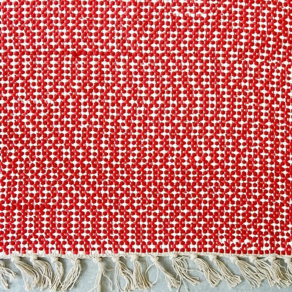 luisa-paix-o-tapis-coton-140x70-rouge-et-blanc-frang image 1