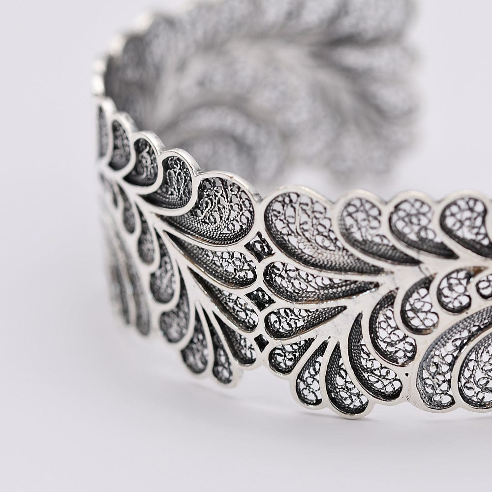 luisa-paix-o-bracelet-manchette-argent-925-filigrane-ajustable image 3