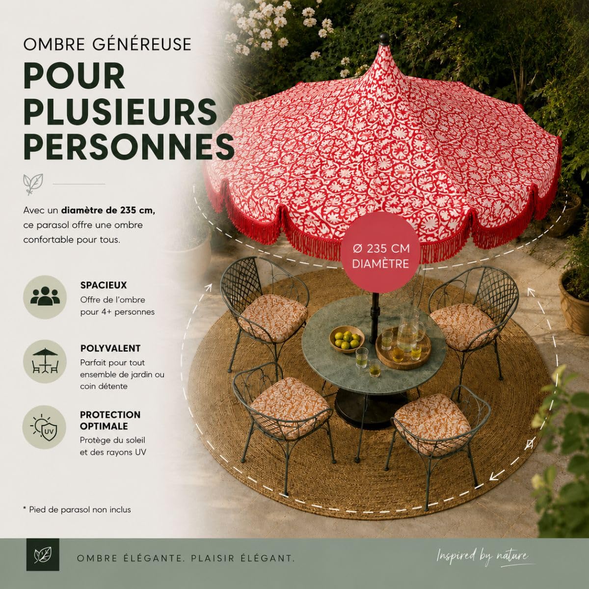 mica-decorations-garden-parasol-rouge-avec-sac-transport image 5
