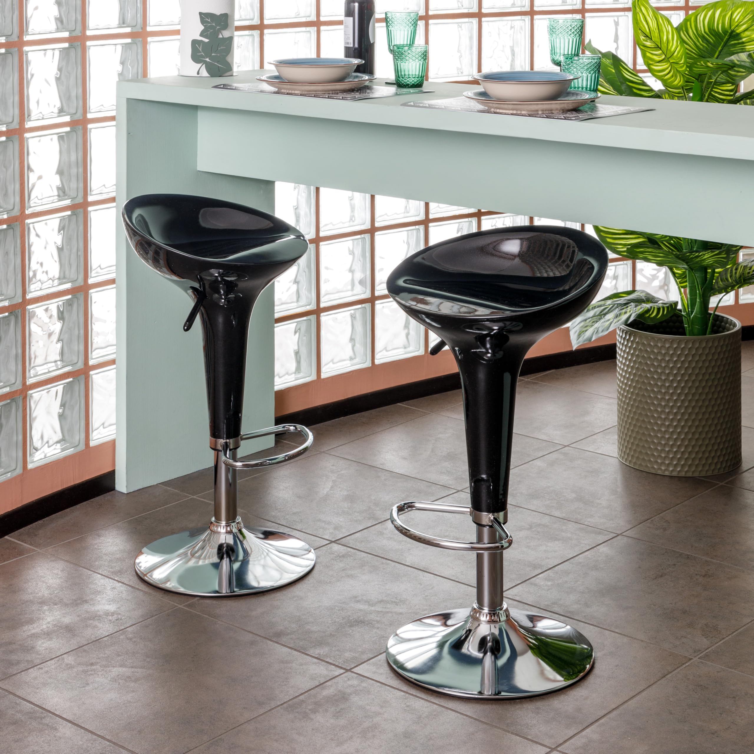 baroni-home-tabouret-de-bar-pivotant-r-glable-noir-59-79-cm image 2