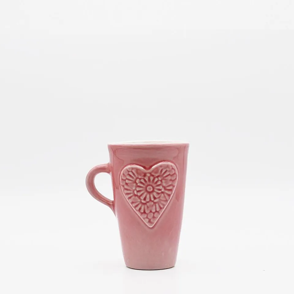 luisa-paix-o-flor-mug-en-c-ramique-rose-fait-main image 1