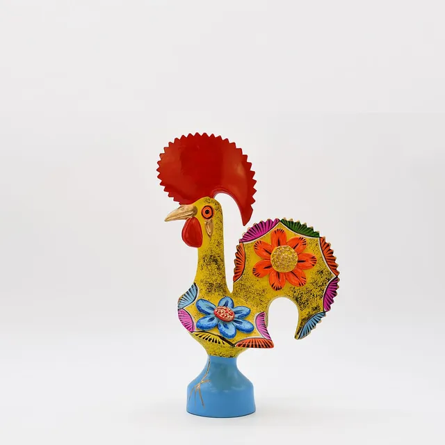 luisa-paix-o-coq-de-barcelos-25cm-jaune-figurine-c-ramique-unique image 1