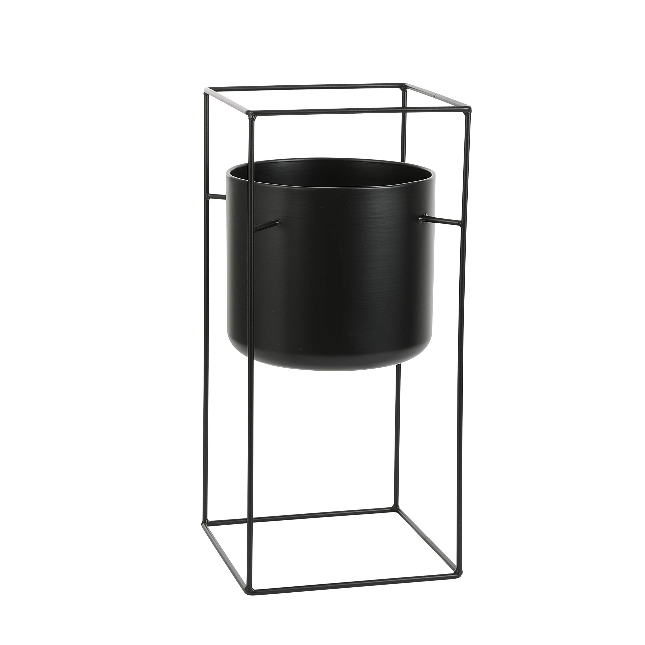 mica-decorations-porte-pot-de-fleurs-m-tal-noir-55-cm image 1