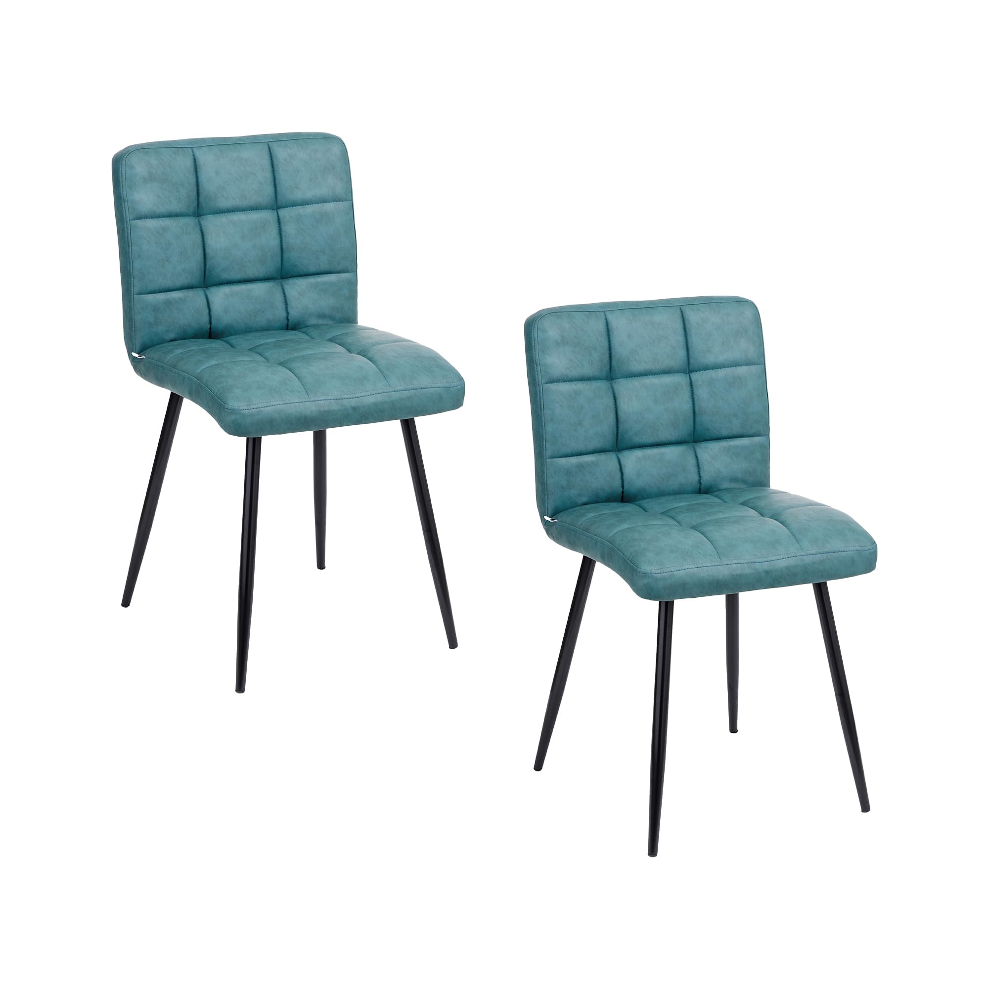 baroni-home-sedie-chaise-simili-cuir-bleu-p-trole-pieds-acier image 8