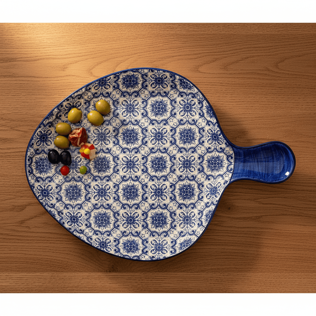 luisa-paix-o-padr-o-plat-en-c-ramique-bleu-28-cm image 2
