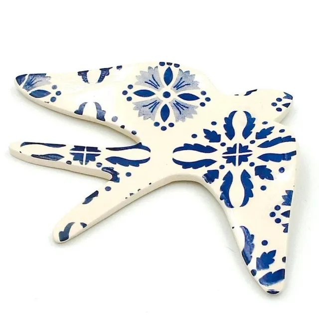 luisa-paix-o-hirondelle-en-c-ramique-andorinha-bleue-16cm image 1
