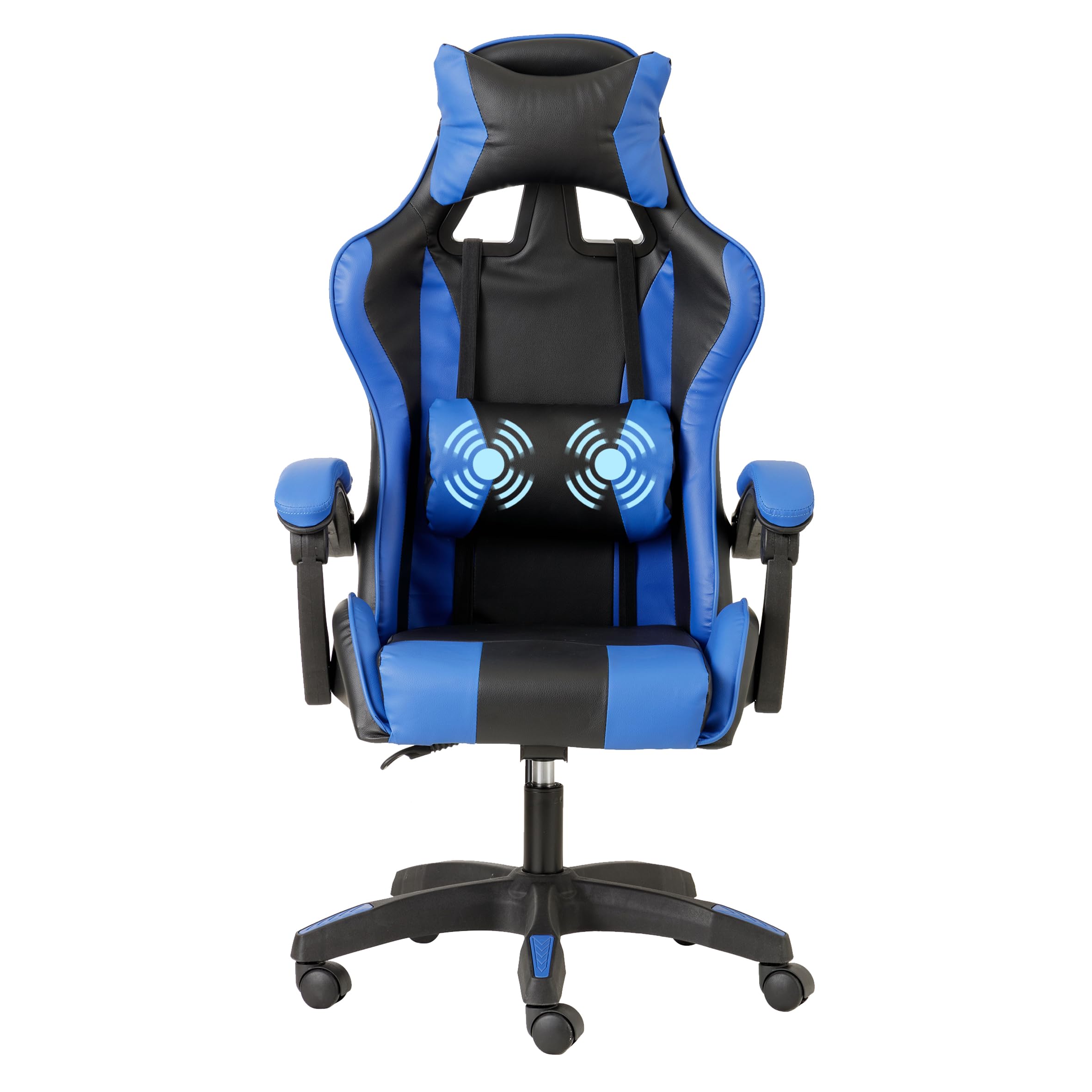 baroni-home-sedie-chaise-gaming-bleue-massage-lombaire-inclinable image 1