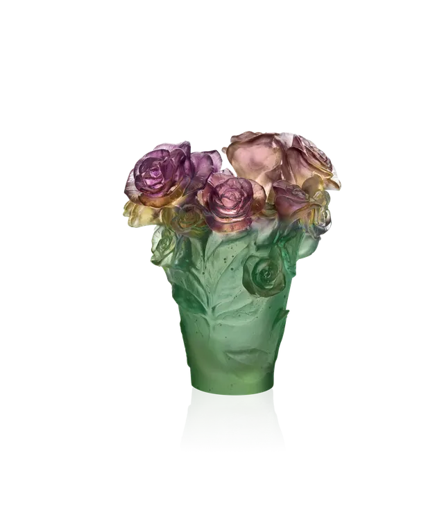 daum-univers-v-g-tal-rose-passion-vase-petit-mod-le-vert-rose image 1
