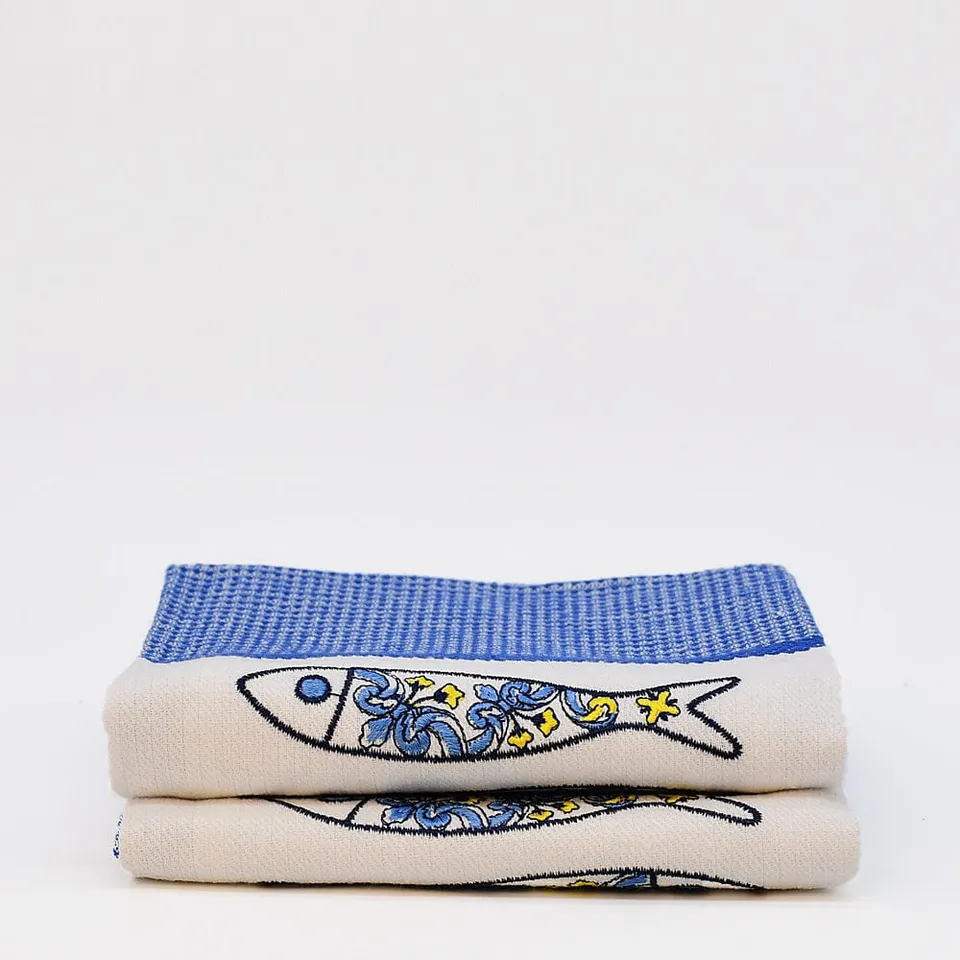 luisa-paix-o-sardinhas-torchon-cuisine-coton-lot-de-2 image 1