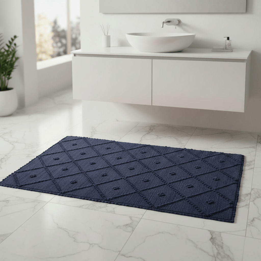 luisa-paix-o-tapis-salle-de-bain-bleu-fonc-100x50cm image 2