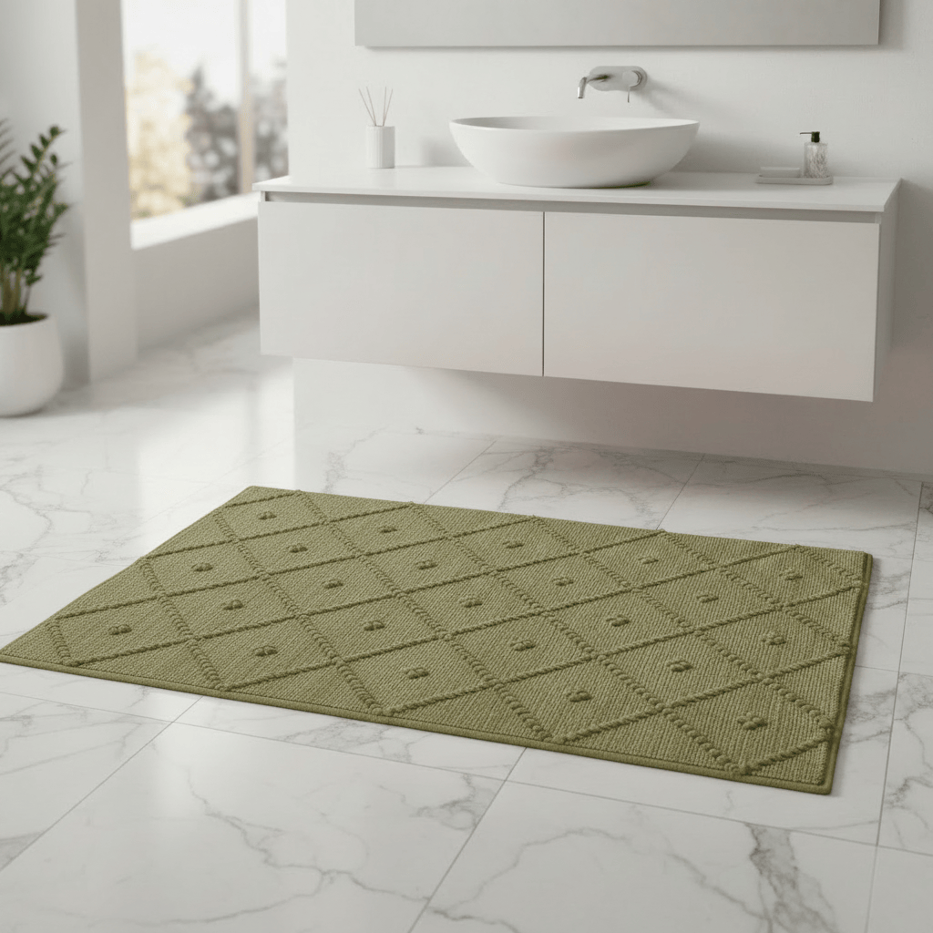 luisa-paix-o-tapis-de-bain-portugais-vert-kaki-100x50 image 2