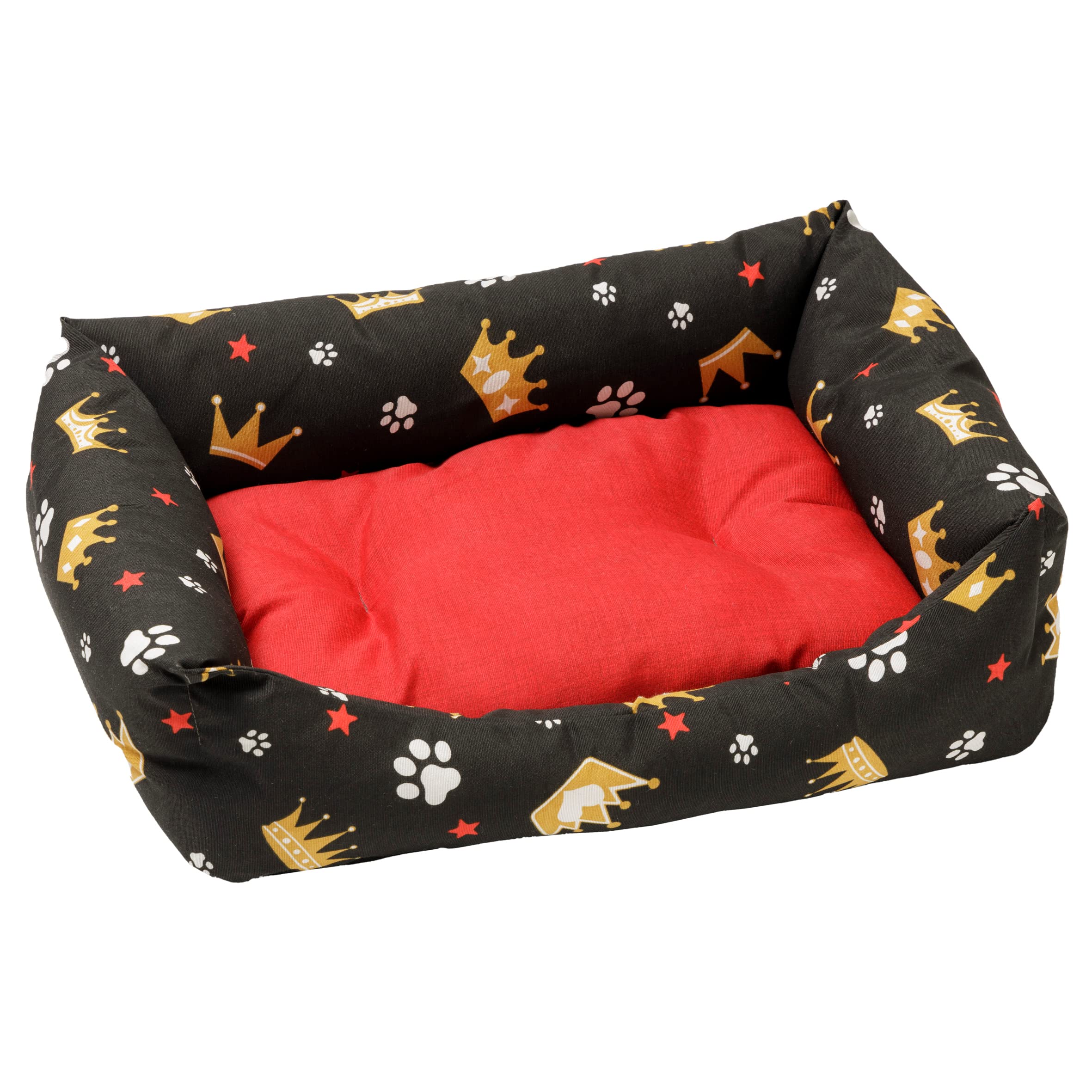 baroni-home-pet-panier-chien-rouge-c-urs-blancs-70x85-cm image 8
