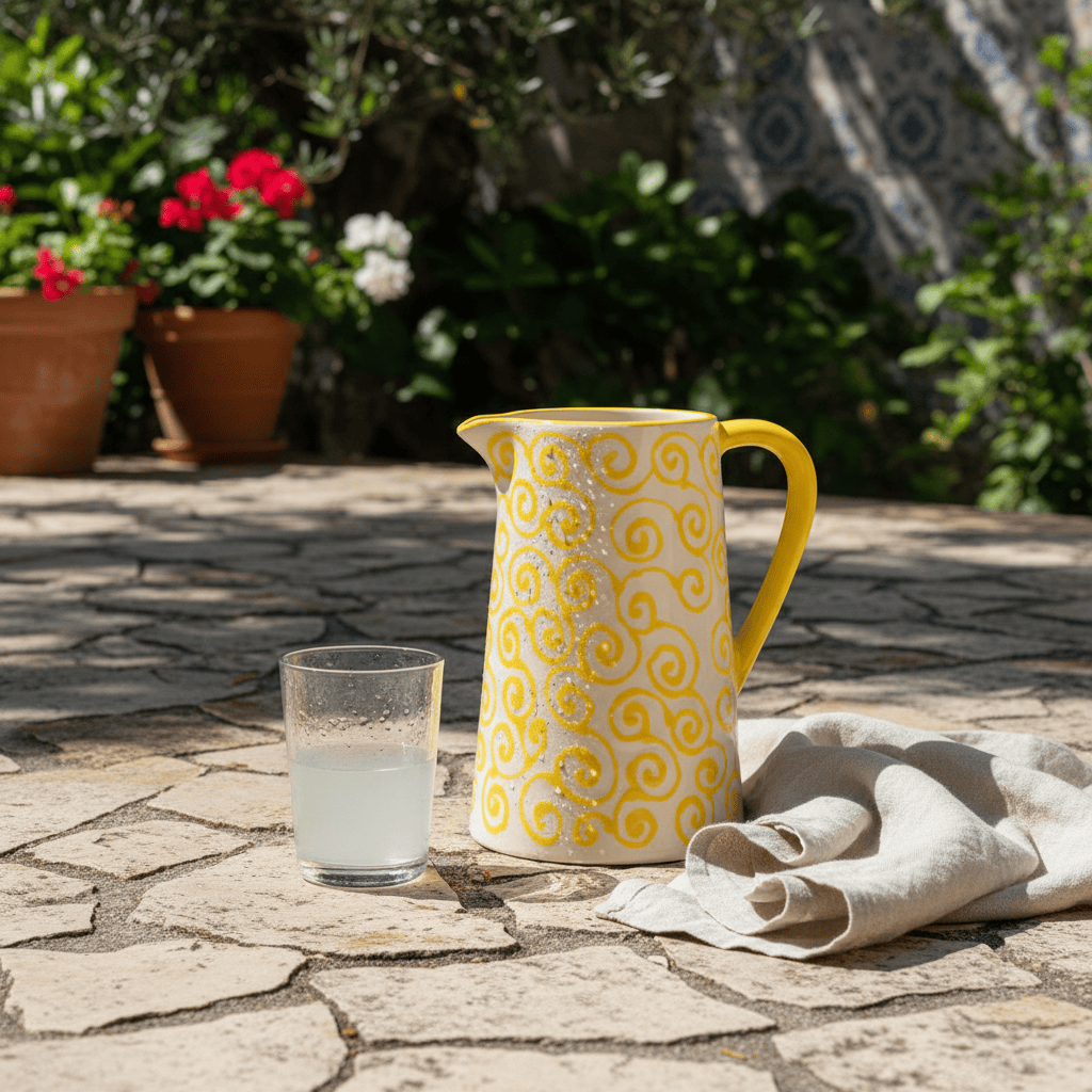 luisa-paix-o-redemoinho-carafe-c-ramique-jaune-1-l-spirales image 2