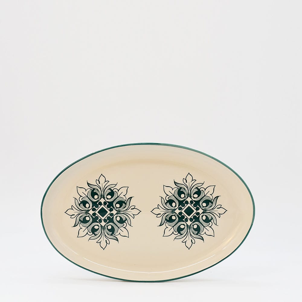 luisa-paix-o-bras-o-26-cm-plat-ovale-c-ramique-vert image 1