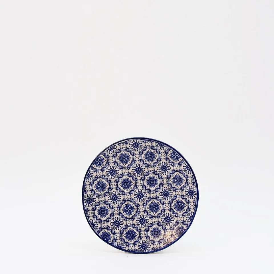 luisa-paix-o-padr-o-assiette-c-ramique-bleu-15cm image 1