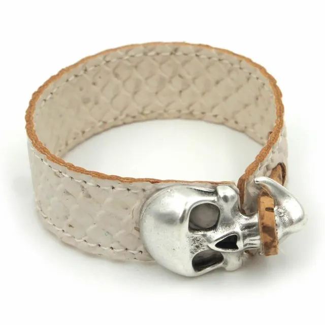 luisa-paix-o-bijoux-du-portugal-bracelet-li-ge-skull-blanc-16cm image 1
