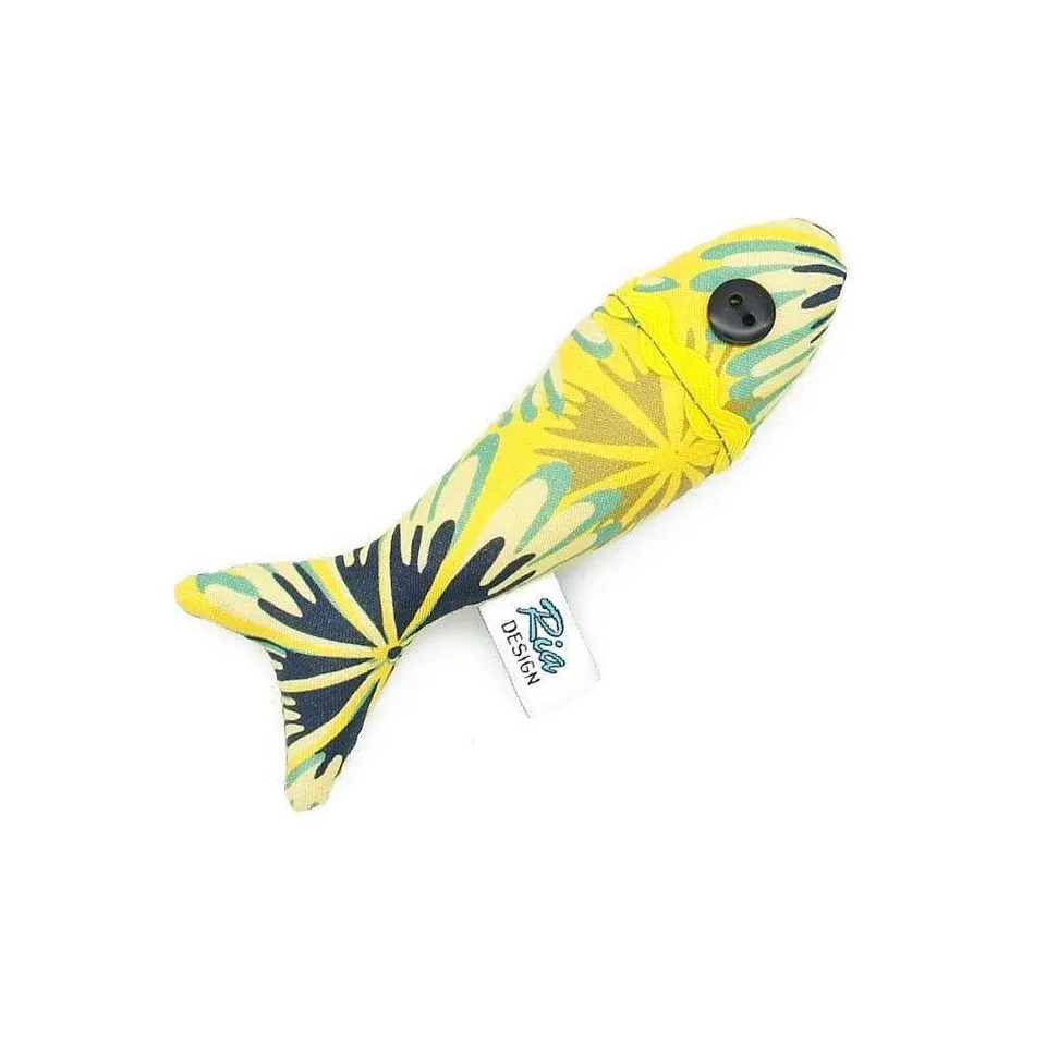 luisa-paix-o-sardinha-magnet-sardine-tissu-jaune-12-cm image 1