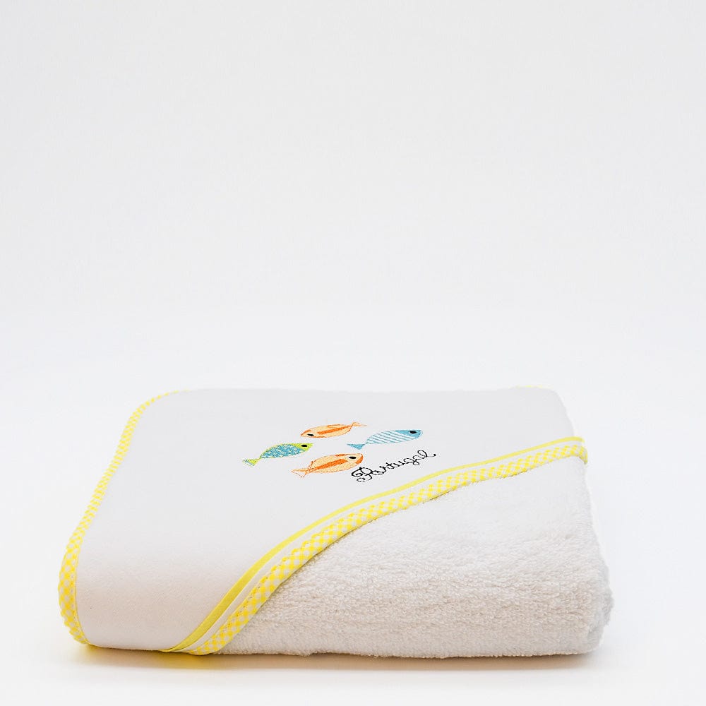 luisa-paix-o-sardinhas-drap-de-bain-b-b-jaune-100x100-coton image 1