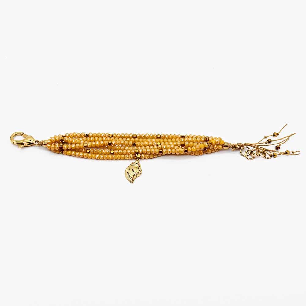 luisa-paix-o-bracelet-perles-de-verre-jaune-r-glable image 2
