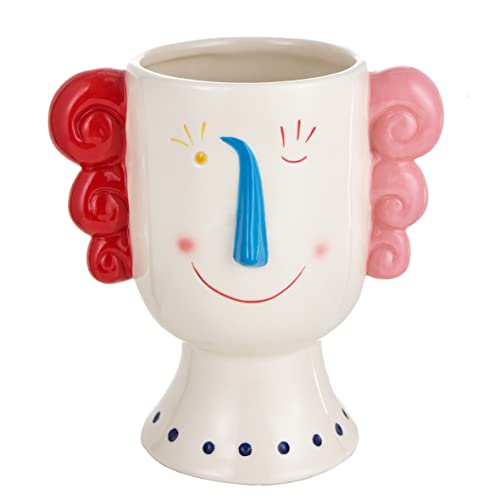 baroni-home-decorazioni-vase-visage-c-ramique-col-troit-27-cm image 6