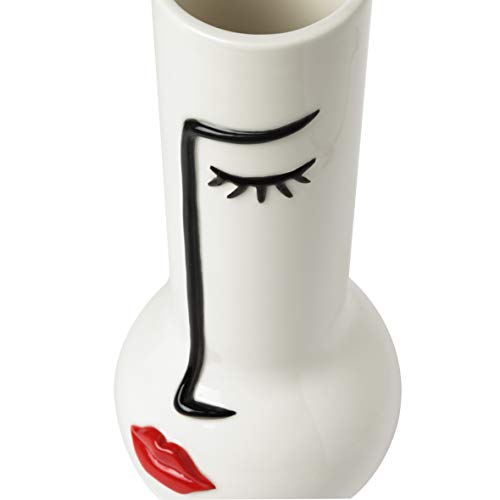 baroni-home-decorazioni-vase-visage-c-ramique-col-troit-27-cm image 5