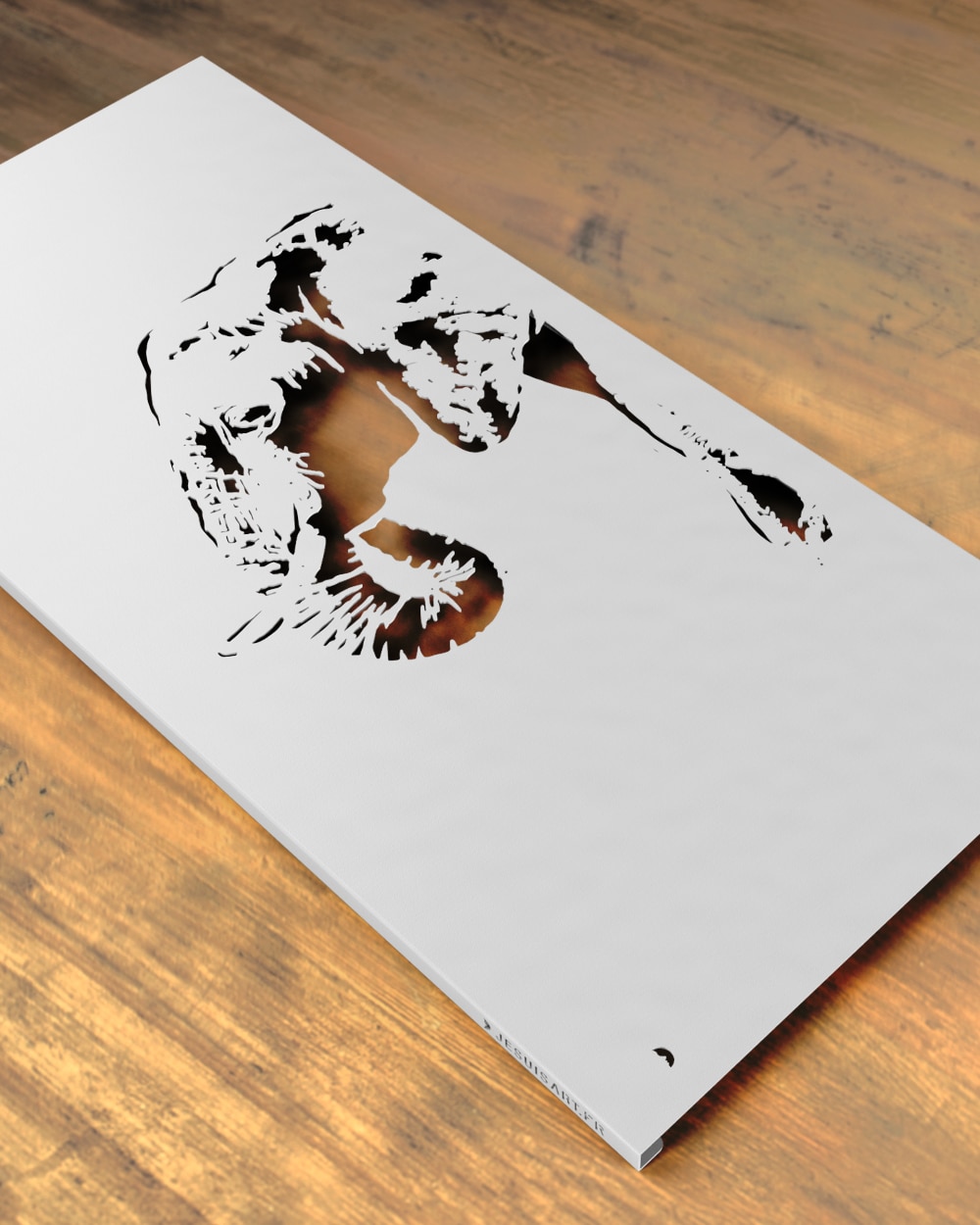je-suis-art-tableaux-l-phant-tableau-mural-m-tal-blanc image 2