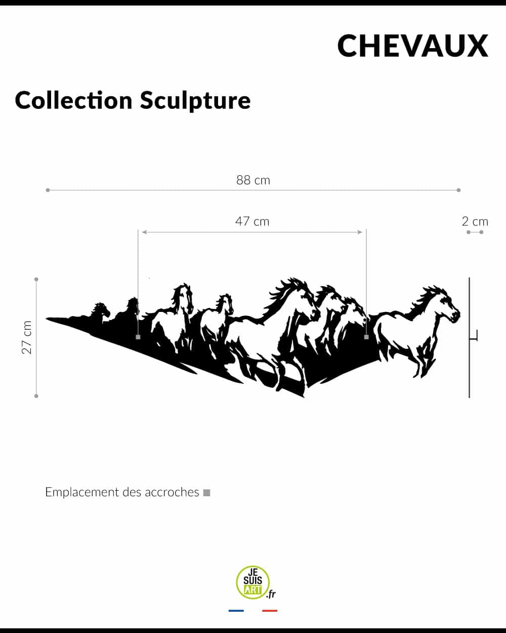 je-suis-art-animaux-chevaux-sculpture-tableau-m-tal-noir image 7