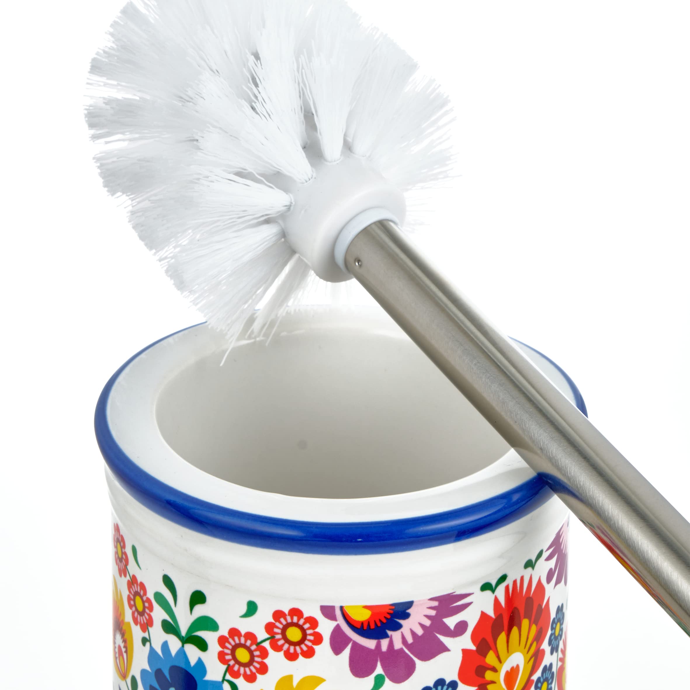 baroni-home-tutto-bagno-brosse-wc-c-ramique-fleurs-11x39-cm image 2