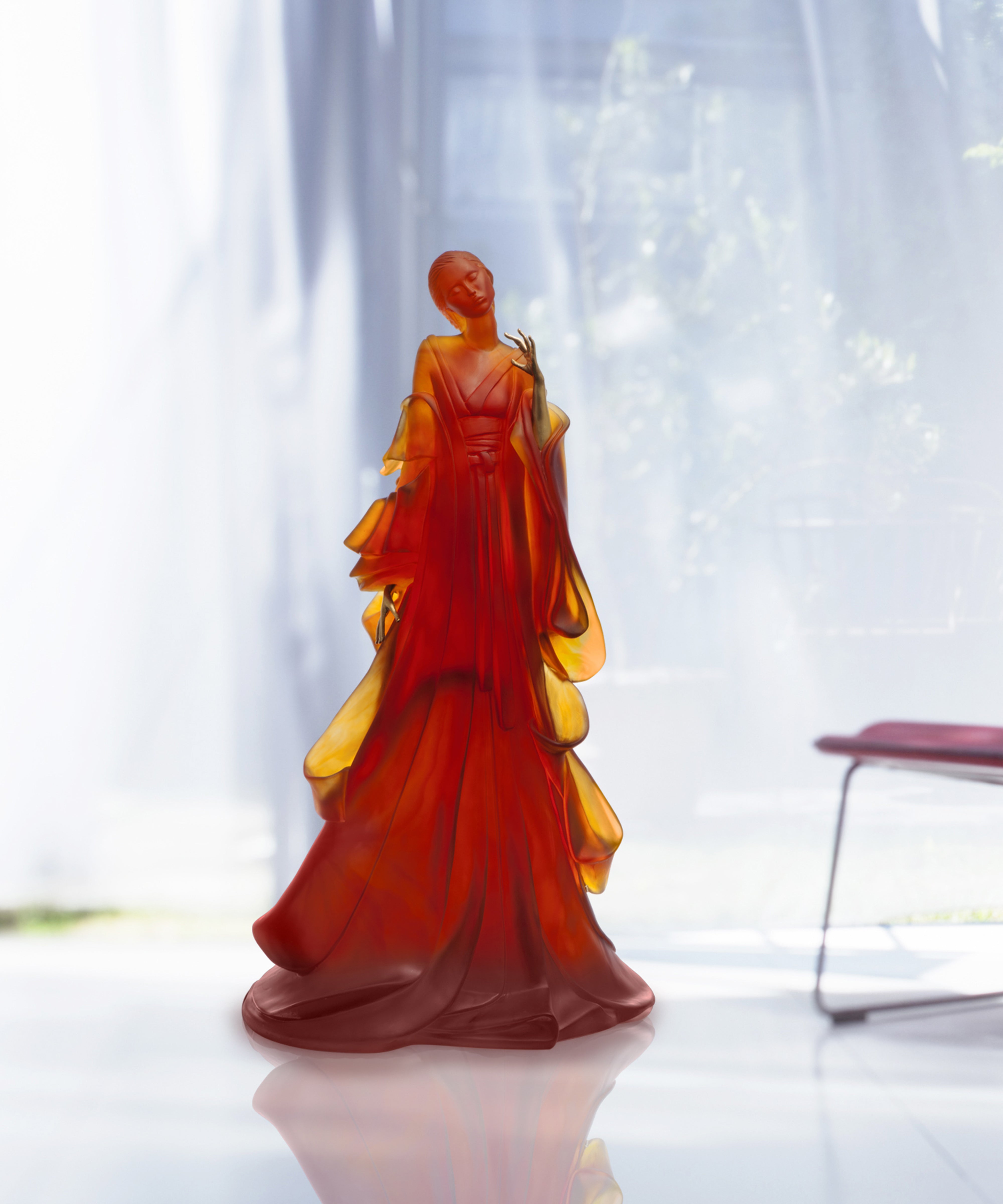 daum-art-cristal-kabuki-ambre-sculpture-375-ex-marie-paule-deville image 3