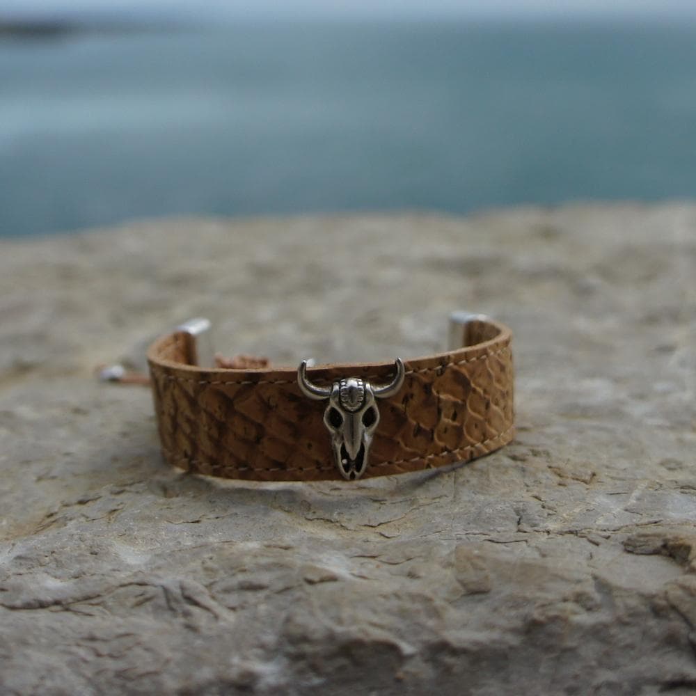 luisa-paix-o-bijoux-du-portugal-bull-bracelet-li-ge-beige-argent image 2