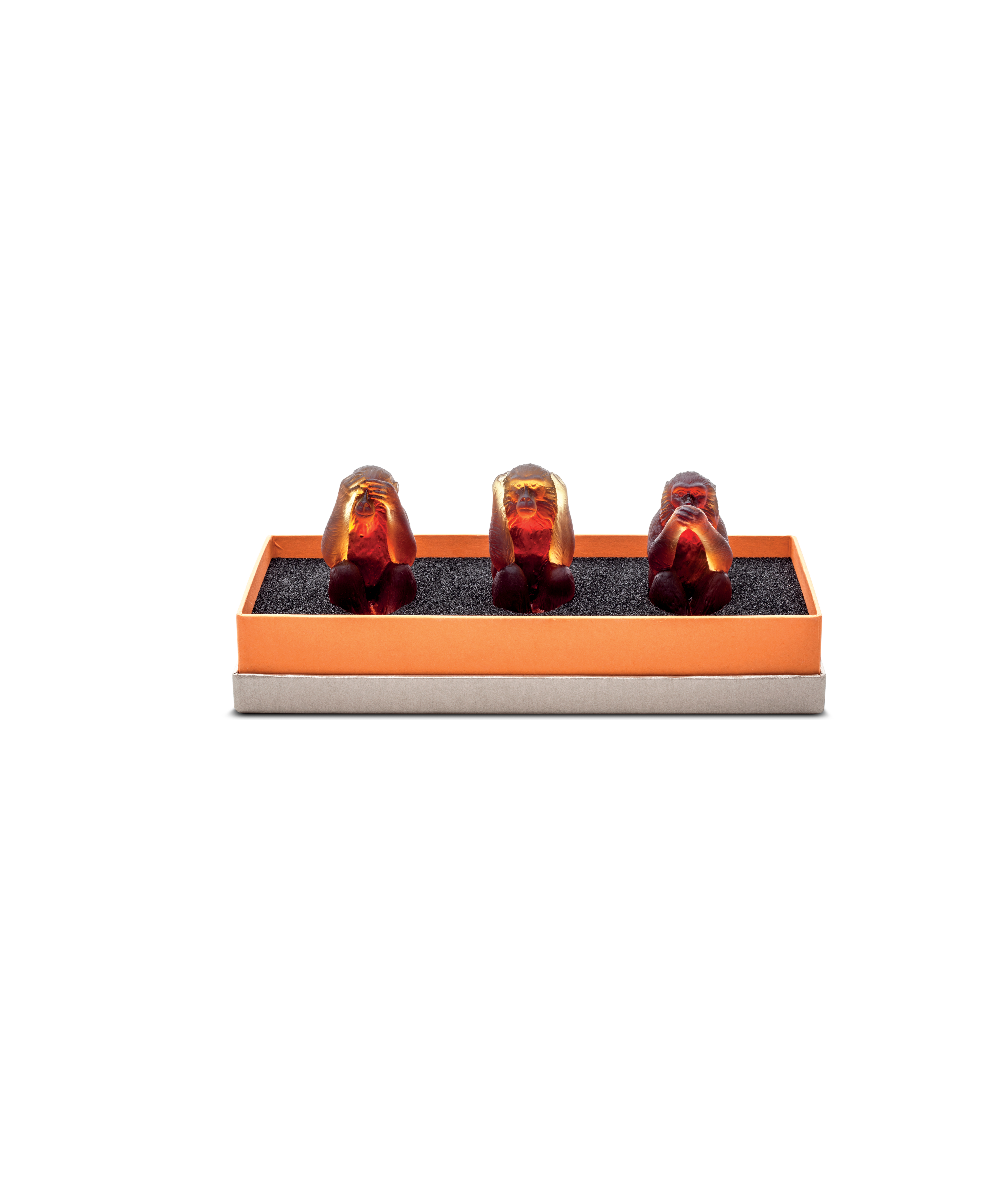 daum-univers-animalier-trois-singes-sagesse-sculpture-p-te-de-verre image 1